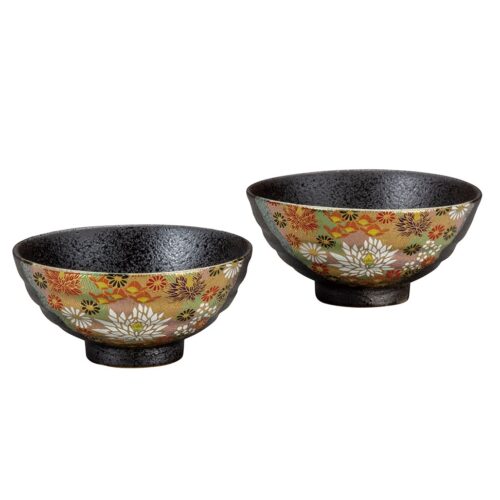 【九谷燒】飯碗 金花詰 (一套2隻)