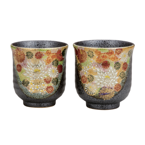 【九谷燒】茶杯套裝 金花詰 (一套2隻)